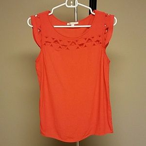 Bright Red Sleevless Blouse